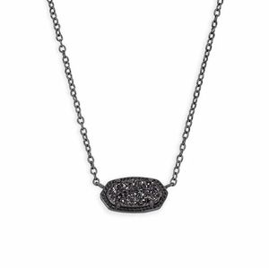 Kendra Scott • Elisa Pendant Necklace in Black Drusy